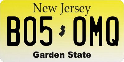 NJ license plate B05OMQ