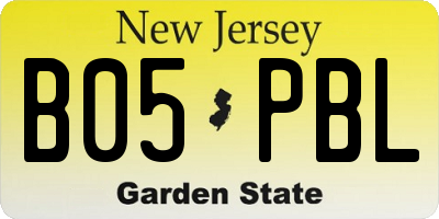 NJ license plate B05PBL