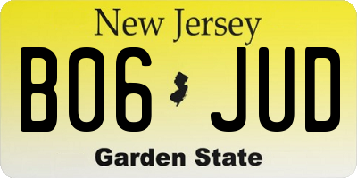 NJ license plate B06JUD
