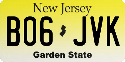 NJ license plate B06JVK