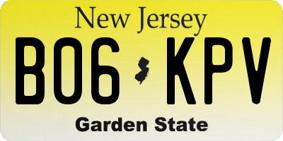 NJ license plate B06KPV