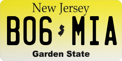 NJ license plate B06MIA