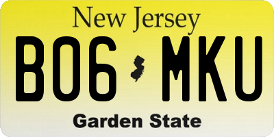 NJ license plate B06MKU