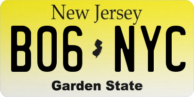 NJ license plate B06NYC