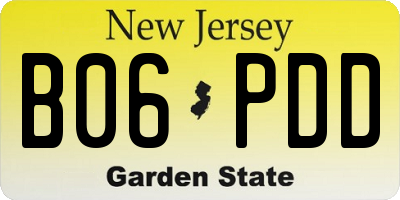 NJ license plate B06PDD
