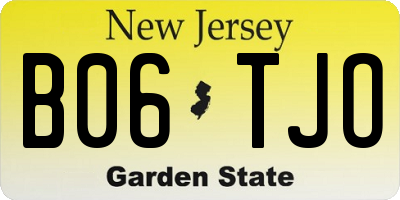 NJ license plate B06TJO
