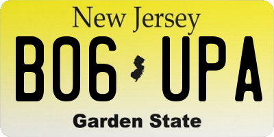 NJ license plate B06UPA