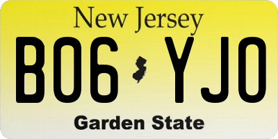 NJ license plate B06YJO
