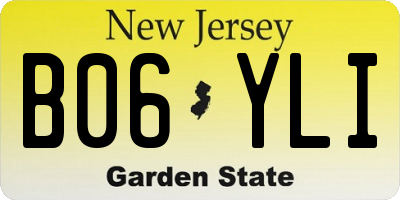 NJ license plate B06YLI