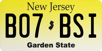 NJ license plate B07BSI