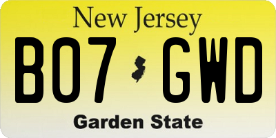 NJ license plate B07GWD