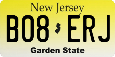 NJ license plate B08ERJ