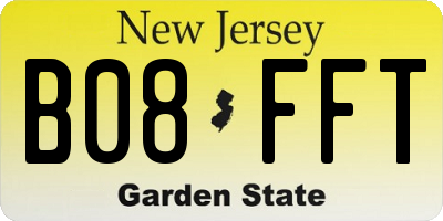 NJ license plate B08FFT
