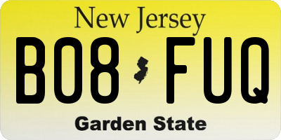 NJ license plate B08FUQ