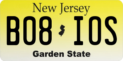 NJ license plate B08IOS