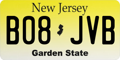 NJ license plate B08JVB