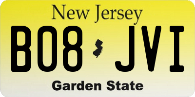 NJ license plate B08JVI