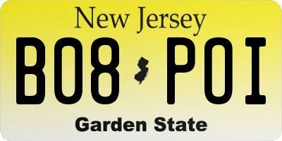 NJ license plate B08POI