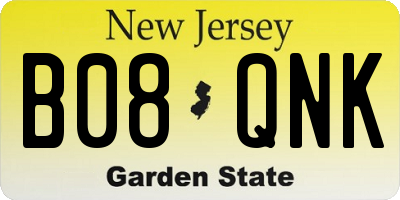 NJ license plate B08QNK