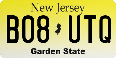 NJ license plate B08UTQ