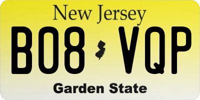 NJ license plate B08VQP