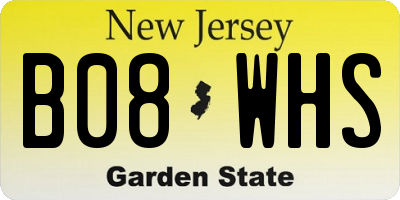 NJ license plate B08WHS
