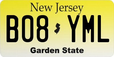 NJ license plate B08YML