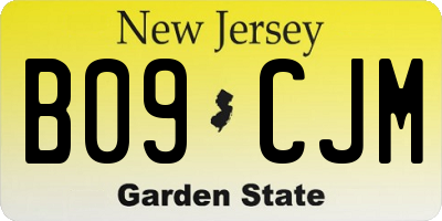 NJ license plate B09CJM