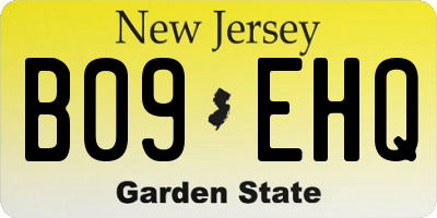 NJ license plate B09EHQ