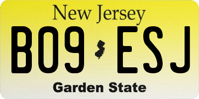 NJ license plate B09ESJ