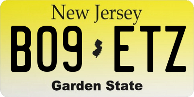 NJ license plate B09ETZ