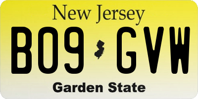 NJ license plate B09GVW