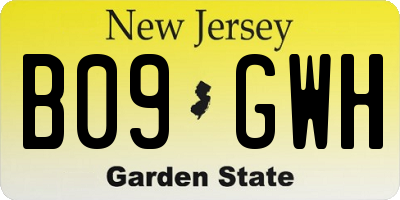 NJ license plate B09GWH