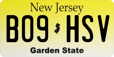 NJ license plate B09HSV