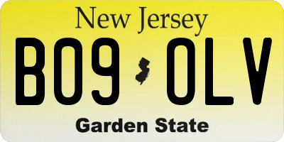 NJ license plate B09OLV