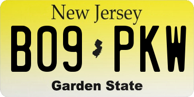 NJ license plate B09PKW