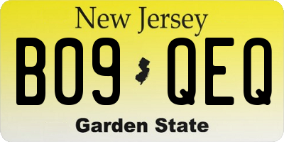 NJ license plate B09QEQ