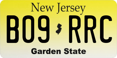 NJ license plate B09RRC