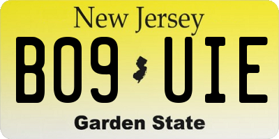 NJ license plate B09UIE