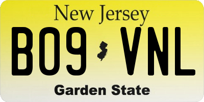 NJ license plate B09VNL