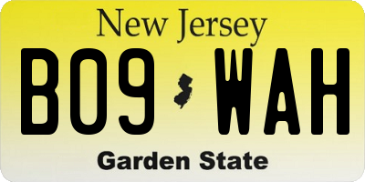 NJ license plate B09WAH