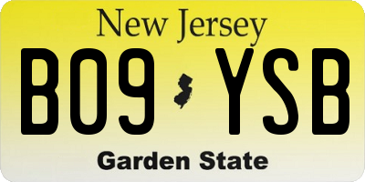 NJ license plate B09YSB