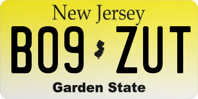 NJ license plate B09ZUT