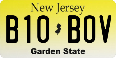 NJ license plate B10BOV