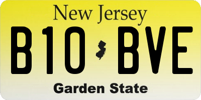 NJ license plate B10BVE
