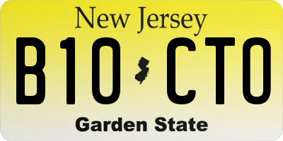 NJ license plate B10CTO