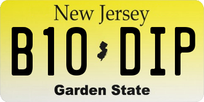 NJ license plate B10DIP