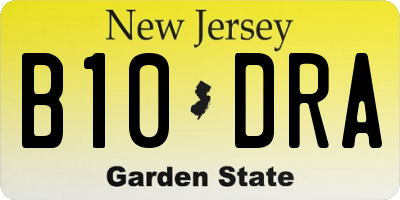 NJ license plate B10DRA
