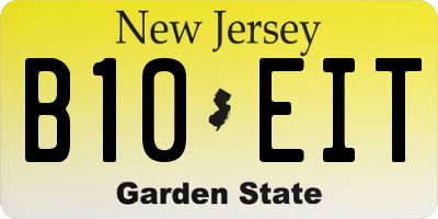 NJ license plate B10EIT