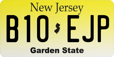 NJ license plate B10EJP
